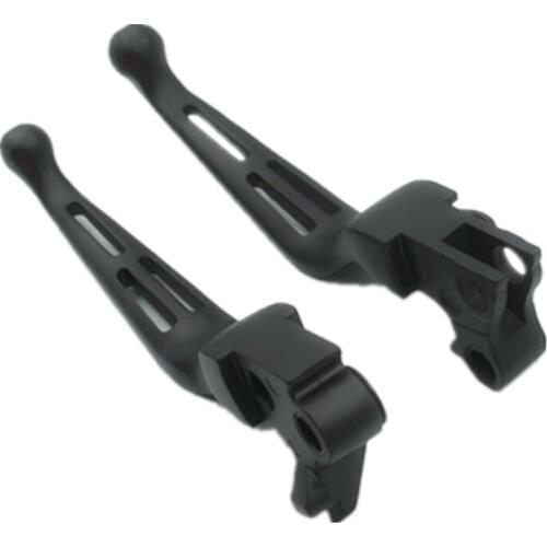 Motorcycle Slotted Brake Clutch Levers Black For Harley- Touring Softail Dyna Sportster 883 1996-2003XL
