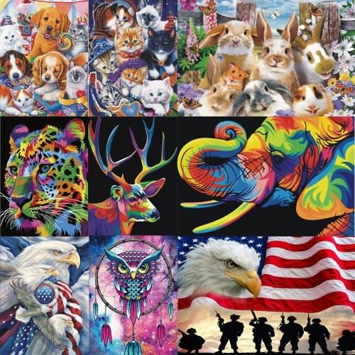 Diamond painting kit, 5D embroidery embroidery painting kit for gem crafts, animal mosaic, 3D, round diamond gift