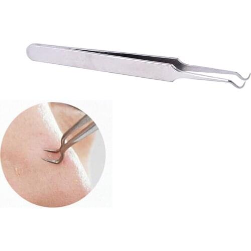 Eyelash Extension Nipper Anti Acid Steel Needle Tweezers Removal Acne Face Care Curved Nail Tool Blackhead Tweezers