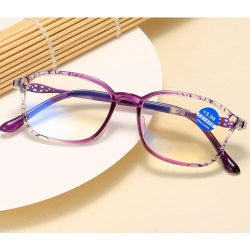 TR90 Blue Light Reading Glasses For women Stylish Reading Glasses For Madam High End Female Reading Glasses With Power +100 Etc