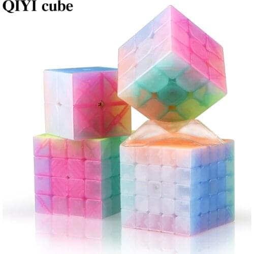Qiyi Jelly Color Neo Magic Cube Puzzle Finger Toys Professional Speed Cube Early Educational Toys For Children Adults Speedcube