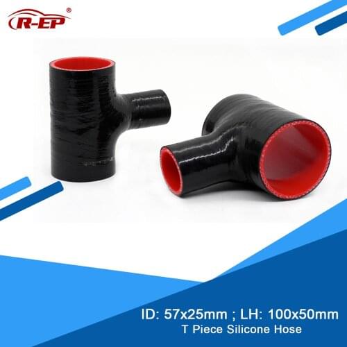 R-EP T Shape Silicone Hose 57x25mm Turbo New Silicone for Supercharger Piping High Pressure Air Intake Pipe High Temperature