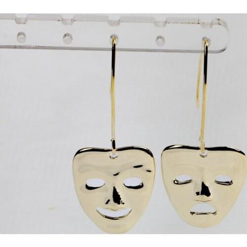 Beadsland Gold Mask Drop Earrings Fashion Elegent Design Women Girls Halloween Party Gift 38767