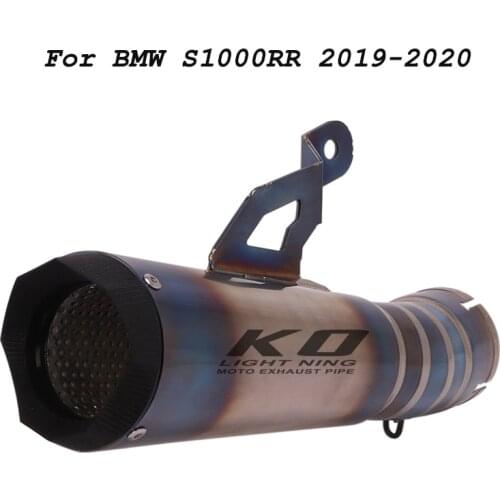 Slip for BMW S1000RR 2019 2020 Motorcycle Exhaust Muffler Tips Escape Mid Tail Pipe Titanium Blue