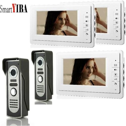 SmartYIBA 3*7" Wired Video Door Phone Home Security Intercom System Doorphone With Waterproof Outdoor Camera Apartment intercom