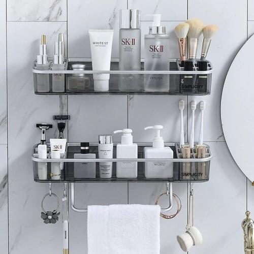 Non-perforated toilet storage rack bathroom bathroom gargle shelf bathroom towel wall rack