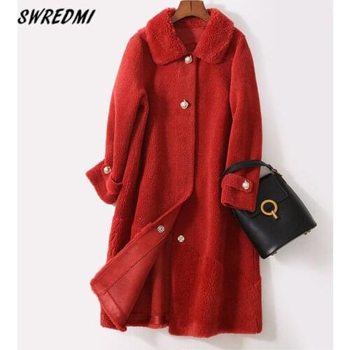 SWREDMI Winter Warm Long Fur Coat Lambswool Fur Coat Jackets Women Snow Wear Loose High Quality Stylish Jackets Female