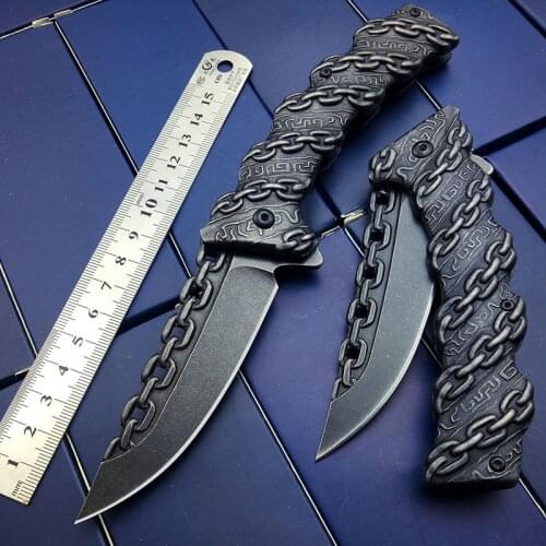 Tactical Knife Chain Engraved Survival Knife Camping Hunting Knifes Folding Blade Brithday Party Gift Free Ship Drop Shipping
