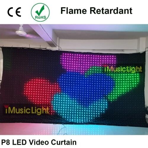 Led Video Cloth P8 3 mtr x 4 mtr PC/DMX Control Decoration Wedding Backdrop RGB Light Effects