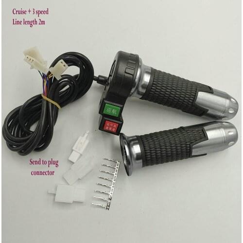 Twist Throttle+Forward/Reverse Switch+Cruise/3Speed Button Gas Handle Electric Scooter Bicycle Tricycle MTB Mobility Part