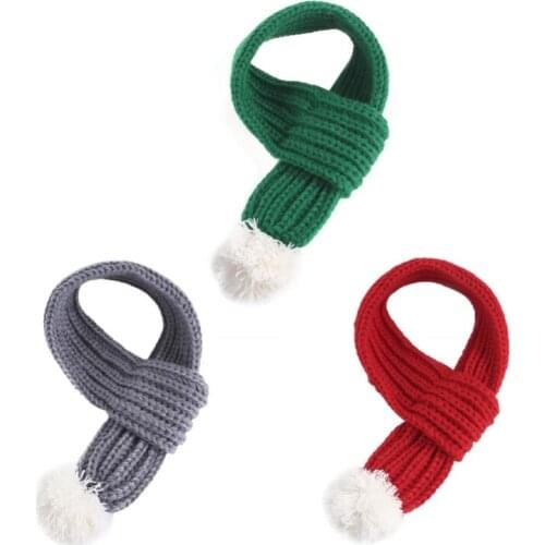 Pet Knitting Christmas Scarf Summer Winter Pet Accessories For Dogs Cats Comfortable Solid Color Durable Dog Scarfs