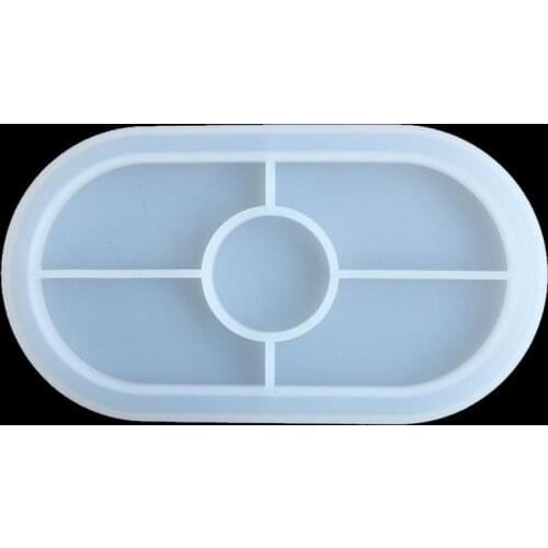 High Mirror Elliptical Storage Plate Mold Crystal Epoxy Molds DIY Coaster Making