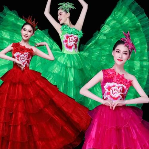 Flamenco Dance Costume Modern Stage Performance Clothes Big Swing Skirt Spanish Flamenco Dress Opening Bullfighting Skirt DL4210