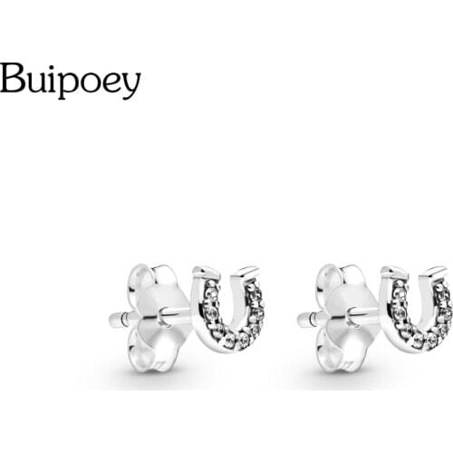 Buipoey New Sale Fashion Stainless Steel Earrings Women Girl Horseshoe Retro Geometric u Studs Earrings Women Girls Jewelry Gift
