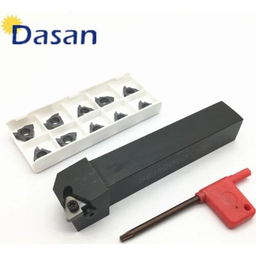 1pcs SEL2020K16 External Threading Turning Tool Holder with10pcs CNC Carbide Threading Insert 16ER AG60 DM20