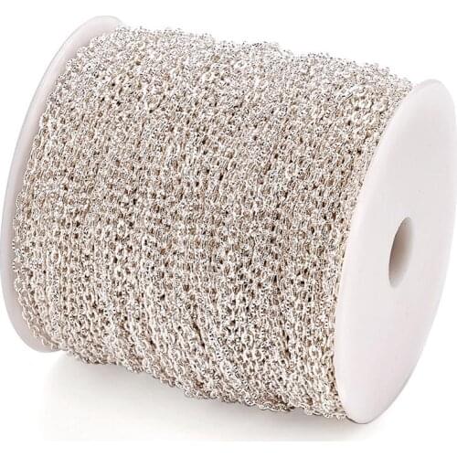 100m Iron Textured Cable Chains Unwelded Metal Chain Bulk Fit Handmade Jewelry Necklace Bracelets Making Materials Supplies
