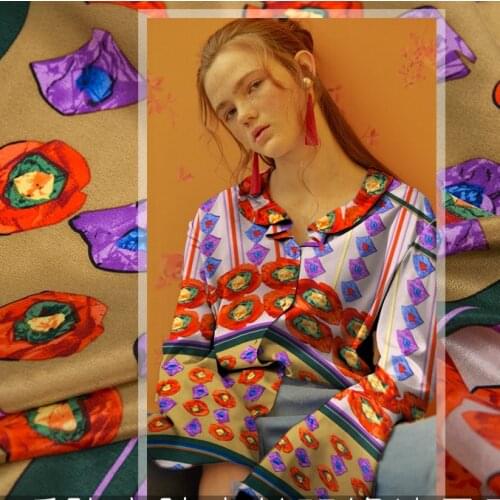114cm crepe de chine silk fabric 17 momme gemstone print dress shirt crepe fabric natural silk fabric wholesale silk cloth