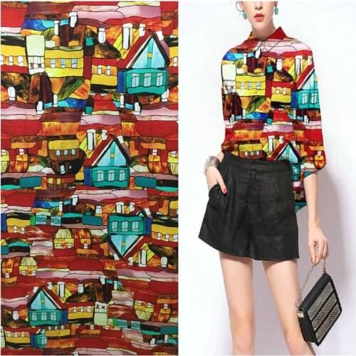 140cm wide 19mm 97% mulberry silk & 3% spandex brine hood print stretch silk satin fabric for dress shirt clothes cheongsam c008