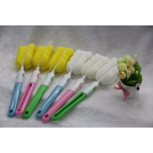 2pcs/lot L28cm Cup Brush Kitchen Cleaning Tool Sponge Brush For Wineglass Bottle Coffe Tea Glass Cup Mug OK 0602