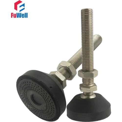 2pcs M12/M16/M20 Thread Adjustable Foot Cups Reinforced Nylon Base 80mm Diameter Articulated Feet 80/100/150mm Leveling Foot