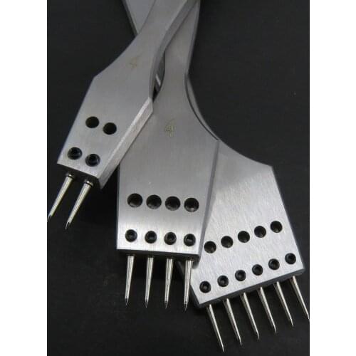 3pcs/set 3/3.38/3.85/4mm Leather Craft round Hole Pricking Iron Chisel Head Removable Stitching Leather Punch Tools 2/4/6 teeth