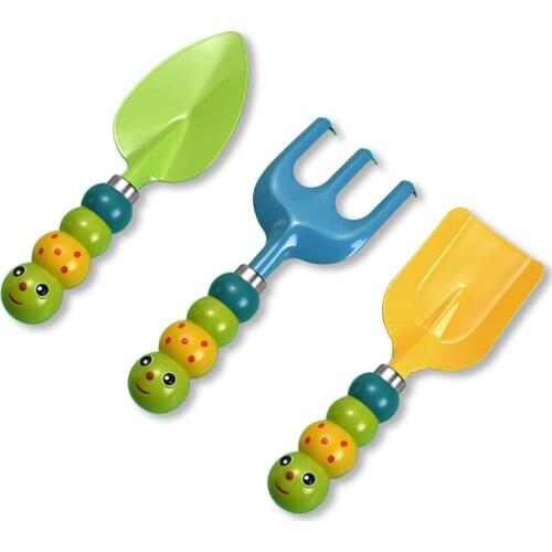 3Pcs/Set Rake Shovel Set Caterpillar Modeling Gardening Tools Kindergarten Planting Tools Children Playing With Sand Soil