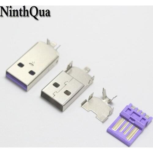 5sets USB 2.0 5A larger Current Quick Charging Male Plug Connector DIY Repair Cable Parts for Phone