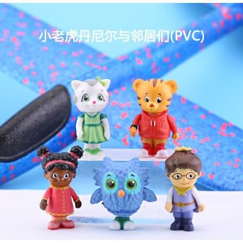 5pcs/set Daniel Tigers Neighborhood Figure Toy Daniel Tiger Katerina Kittycat O the Owl Miss Elaina Prince Wednesday Model Doll