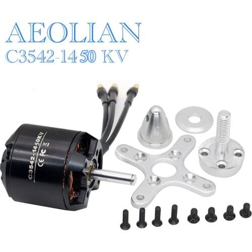 Aeolian C3542 KV1450 Electric RC Outrunner Brushless Motor with Motor Mount Adapter for Airplane RC model