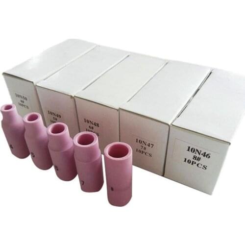 10Pcs Tig Welding Nozzles Alumina Ceramic Nozzle Gas Lens Cup Professional Welding Torch Protector Nozzle Tool Accessories