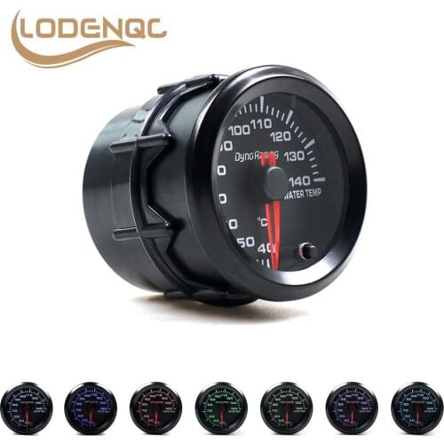 Lodenqc Car Meter Water Temperature Meter 7 Colors LED Temp Gauge 40-140 Celsius High Speed Motor With Sensor