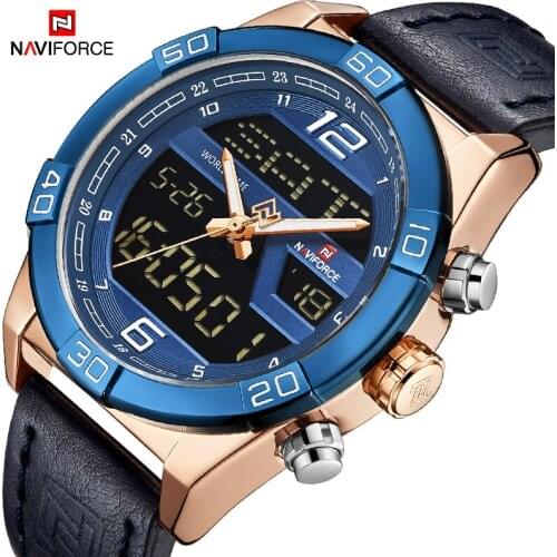 The New NAVIFORCE Mens Creative Sport Business Waterproof Watch Fashion Quartz Dual Time Display Clock Wristwatch Male watches
