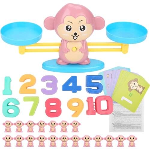 Monkey Digital Balance Scale Toy Early Learning Balance Children Enlightenment Digital Addition and Subtraction Math Scales Toys