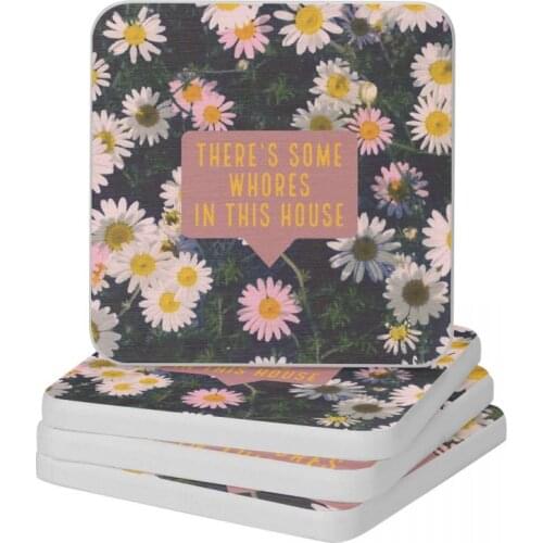 Theres' Some Whores In This House Diatom Square Round Coaster Multifunction Cup Bonsai Mat Soap Toothbrush Pad Wholesale 10x10cm