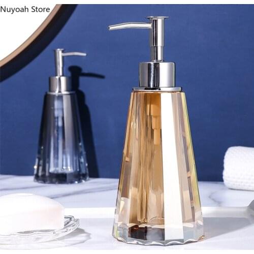 Bathroom Supplies Crystal Conical Lotion Bottle Simple 70ml Liquid Soap Bottle Stainless Steel Pump Head Bathroom Decoration