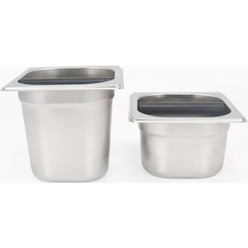 Stainless Steel Espresso Coffee Knock Box Container Coffee Grounds Container Coffee Bucket for Barista Grind Trash Bin