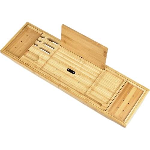 Bath Caddy Tray Home Spa Wooden Bathtub Tray Book Wine Tablet Holder