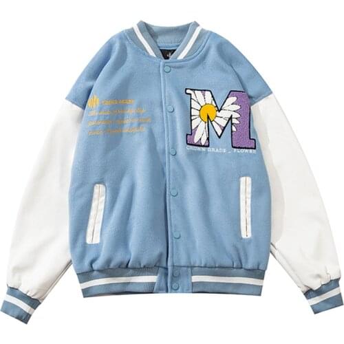 Mens Jacket Coat 2021 New Stitching Baseball Uniform Men Women Casual Loose Jacket Couple Clothes