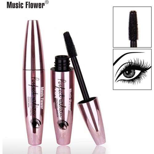 Music Flower Mascara 4d Fiber Lashes Silk Mascara Waterproof Rimel 3D Thick Black Lash Eyelash Extension Lengthening Eyes Makeup