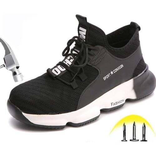Steel Toe Shoes for Men and Women Lightweight Breathable Work Safety Sneakers Slip Resistant for Industrial & Construction Work