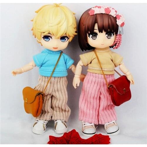 Obitsu11 ob11 doll clothes beautiful yellow pink handle coat sweater school uniform doll accessories