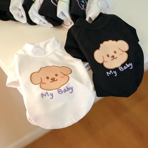 Dog Clothes Small Dogs Summer Cute Printed Pets Puppy Dog Jacket Clothes Pet Vest Cotton Shirt Pug Apparel Outfit Soft Costumes