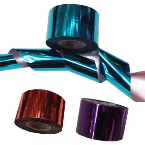 1 Roll Noble Nail Foils Transfer Stickers Starry Decal Paper Purple Green Pure Color DIY Nail art Decorations 120m*4cm