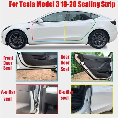 6pcs Car noise reduction strip noise reduction noise strip For Tesla Model 3 2017-2021