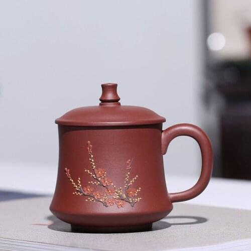 Selling yixing undressed ore all hand purple sand cup of fragrance of plum cover cup a undertakes business gifts cups