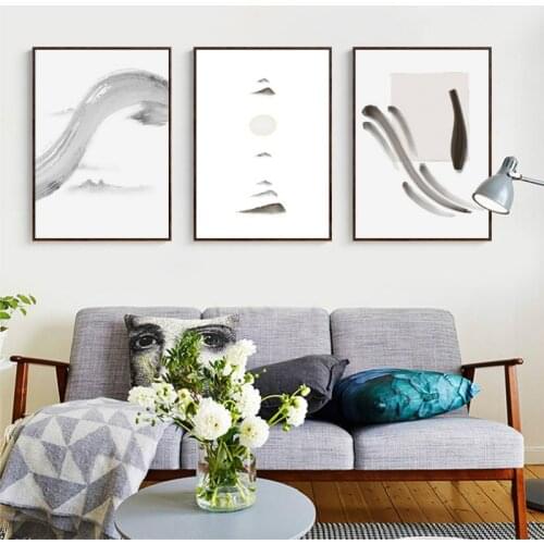 Hand Painted Modern Chinese Decorative Painting Ink Painting Zen Tea Abstract Sushi Shop Wall Painting Home Decor Wall Decor