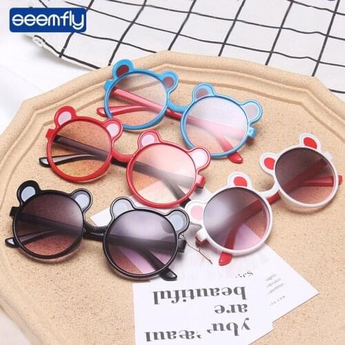 Seemfly Kids Baby Boy Girl Vintage Sunglasses Shades Bright Lenses UV400 Retro Goggles Frame Colorful Fashion Trend Sun Glasses