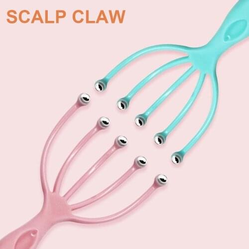 Scalp Massage Brush Five Finger Ball Plastic Scalp Massager Relieve Pressure Itch Massager For Head Rake Head Skin