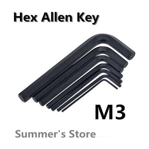 20pcs/lot Hex Allen Key 3mm Wrench 3mm Spanner 3mm fixing tools Hex Key M3 black