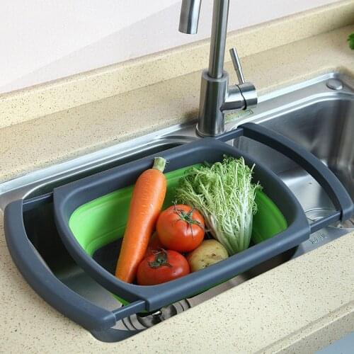 Foldable Colander Pasta Strainer Extendable Handles Fruit Vegetable Washing Basket Strainer Collapsible Colander Kitchen Things